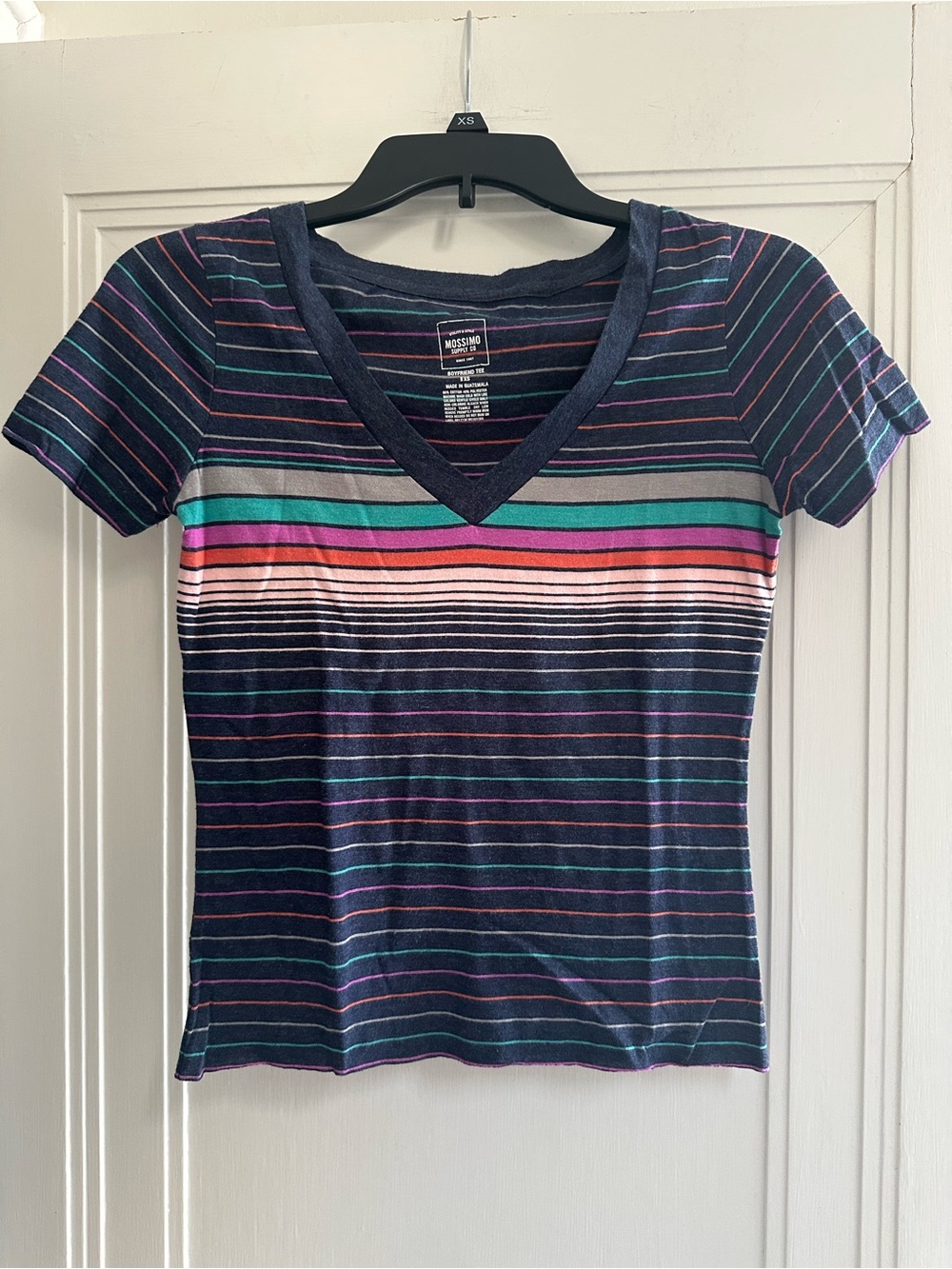 Vintage Mossimo Rainbow 🌈 Striped Boyfriend Tee - Women’s XS